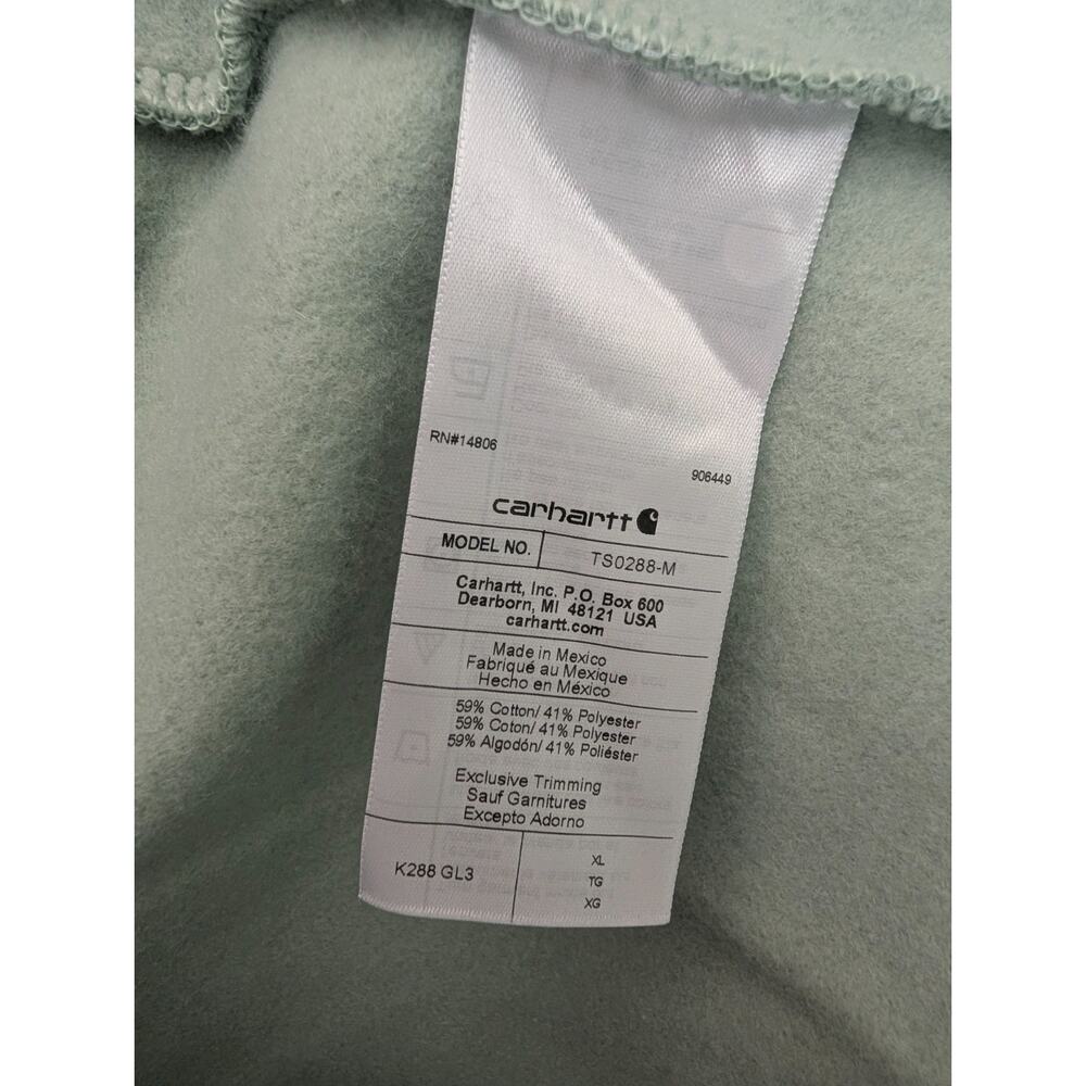 NWT Carhartt Hoodie Mens XL Light Green Long Sleeve Loose Fit Midweight TS0288 - Picture 4 of 6